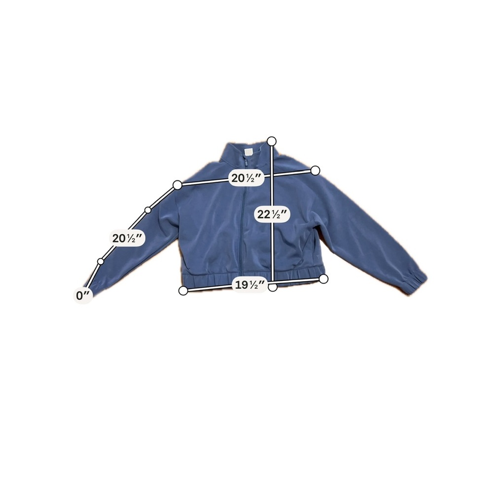 All In Motion Cropped Quarter Zip Pullover Blue Athletic Jacket Size L - Picture 6 of 6